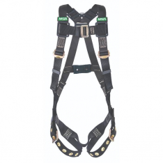 MSA 10152639, Workman Arc Flash Vest-Style Harness Back Steel D Tongue Buckle leg straps SXLG, Black